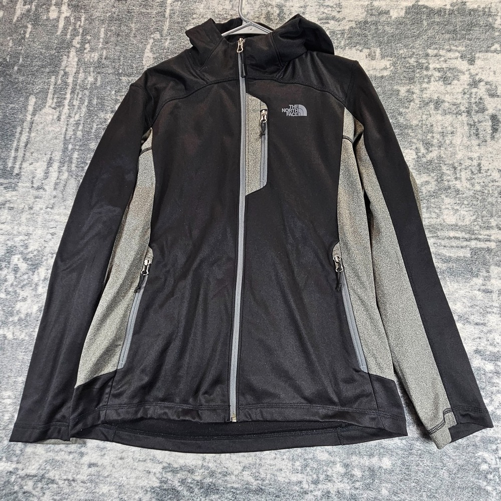 The North Face Hoodie Jacket Men's Large L Black Gray Canyonlands Full Zip